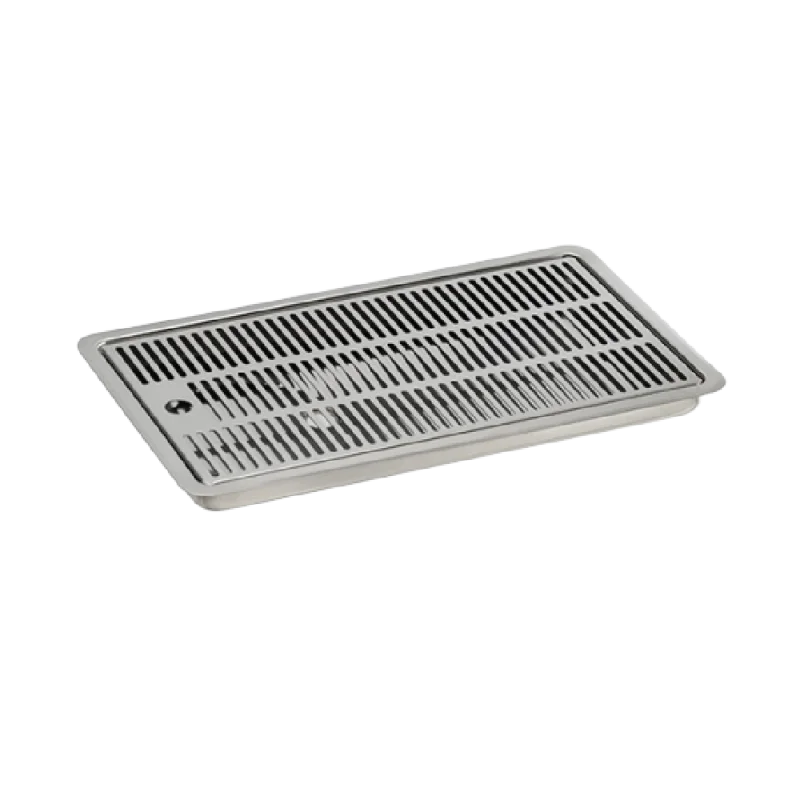 Stainless steel built-in drip tray with drain