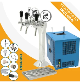 Kit Completo 3 Vie: Colonna Uncino + Sottobanco Artico 50 orizzontale pre-mix + Accessori