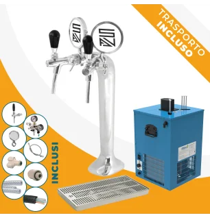 Kit Completo 2 Vie: Colonna Uncino + Sottobanco Artico 28 verticale pre-mix + Accessori