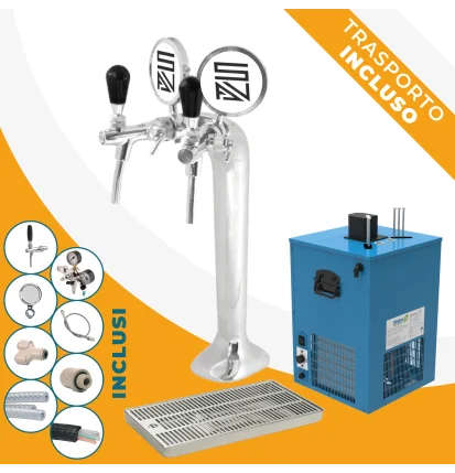 Kit Completo 2 Vie: Colonna Uncino + Sottobanco Artico 28 verticale pre-mix + Accessori