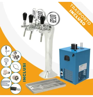 Kit Completo 3 Vie: Colonna Uncino + Sottobanco Artico 28 verticale pre-mix + Accessori