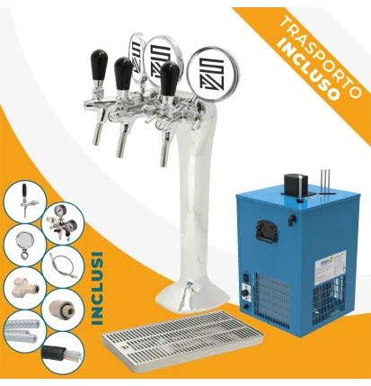 Kit Completo 3 Vie: Colonna Uncino + Sottobanco Artico 28 verticale pre-mix + Accessori