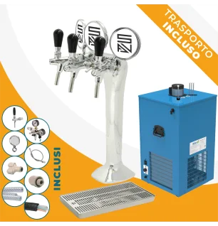 Kit Completo 3 Vie: Colonna Uncino + Sottobanco Artico 50 verticale pre-mix + Accessori