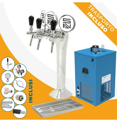 Kit Completo 3 Vie: Colonna Uncino + Sottobanco Artico 50 verticale pre-mix + Accessori